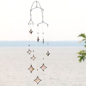Móvil colgante Sunset All Stars, cristal, cobre, decoración de melocotón