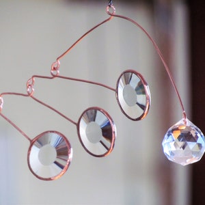 Kinetic Mobile Art - Cosmic Constellations - Glass Crystal and Copper Hanging Mobile - Indoor/Outdoor Garden Art - Handcrafted in Canada