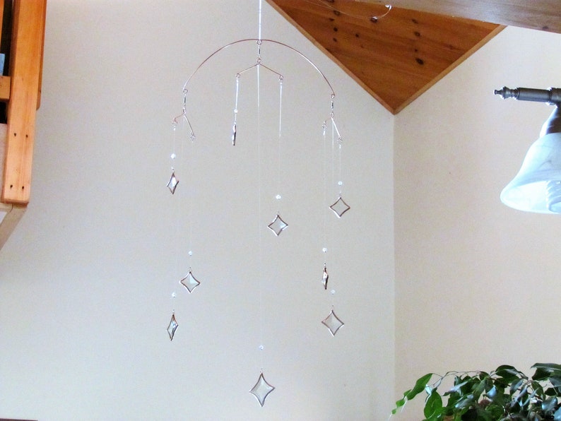 All Stars Hanging Mobile Clear Glass Crystal Copper image 3