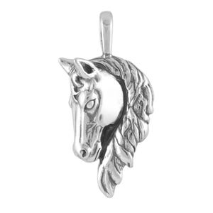 Stallion Horse Head 925 Sterling Silver Pendant; Equestrian Jewelry Gift for Horse Lovers
