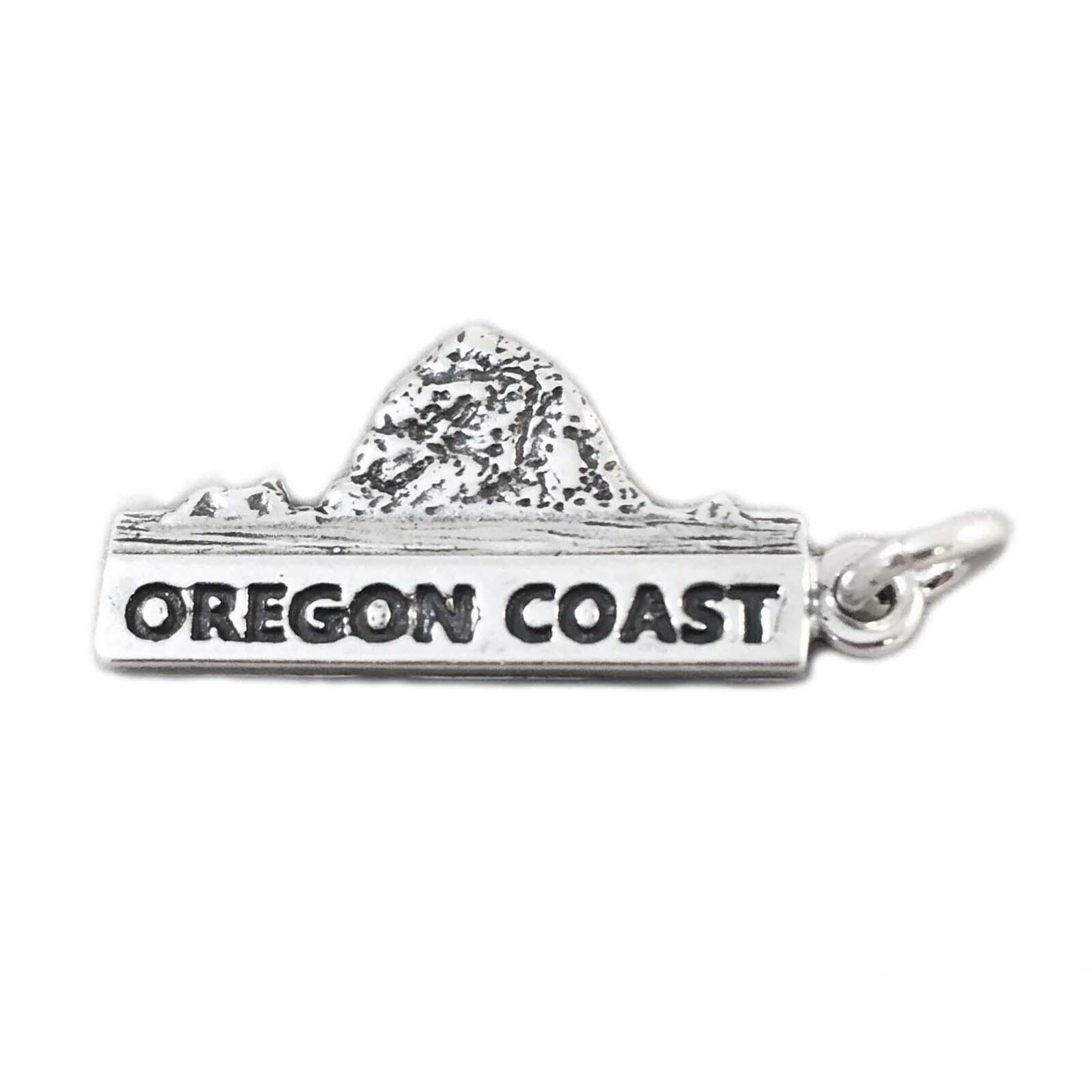 Oregon Coast 925 Sterling Silver Charm, Cannon Beach Pendant, Travel Jewelry