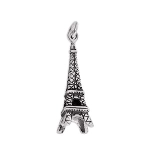 Eiffeltoren 3D 925 massief zilveren bedel voor armband, Parijs Frankrijk zilveren hanger voor ketting, reissieraden