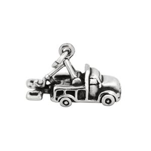 Tow Truck Wrecker Recovery Lorry 3D 925 Sterling Silver Charm for Bracelet, Vehicle Silver Pendant for Necklace