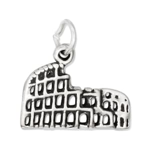 Coliseum Colosseum Charm for Bracelet, 925 Sterling Silver Roman Amphitheater Pendant, Rome Italy Travel Jewelry