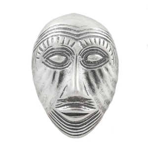 African Mask Tribal Art 925 Sterling Silver Pendant; Travel Africa Sterling Silver Jewelry
