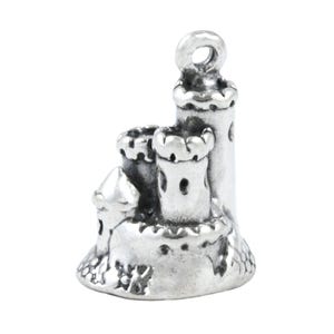 Sand Castle Fortress 3D 925 Sterling Silver Charm for Bracelet, Beach Sterling Silver Pendant for Necklace