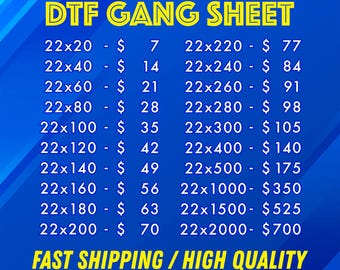 DTF Gang Sheet Custom Print | Fast Turnaround | Ready to Press Transfers | Bulk Wholesale Available