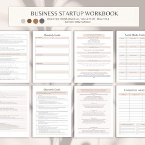 Business Startup Workbook, Entrepreneur Guide, Small Business Planner, New Business Strategy PDF, Startup Checklist, Instant Download