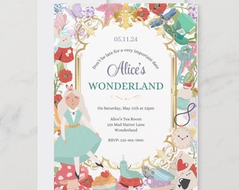 Alice in Wonderland Invitation
