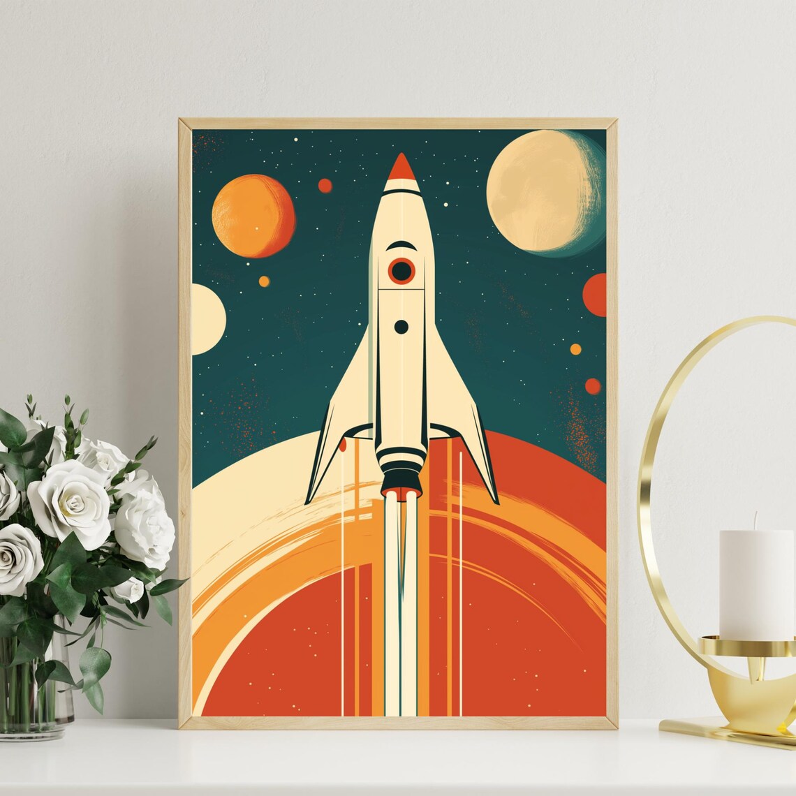 1950s Retro Space Travel Poster - Bold Mid-century Design - Vintage ...
