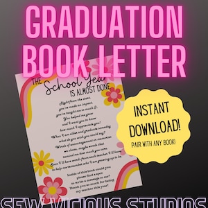 Carta del libro de la escuela de graduación para el maestro Descarga digital Tradición instantánea imprimible