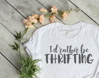 I'd rather Be Thrifting Sew Vicious Unisex Tee Shirt T-Shirt Vintage