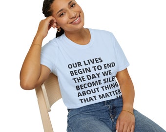 MLK Quote Tee  Unisex Softstyle T-Shirt Martin Luther King Jr. Black History Month Shirt, Equality, Human Rights