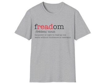 Freadom Book Ban Read Books Graphic Tee Unisex Softstyle T-Shirt