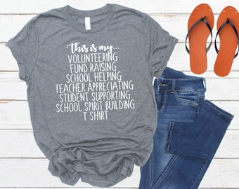 This is My Volunteering PTA School Spirit Teacher Shirt PTO Class Volunteer