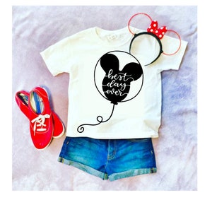 Best Day Ever Mickey balloon Sew Vicious Kids Tee