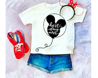 Best Day Ever Mickey balloon Sew Vicious Kids Tee