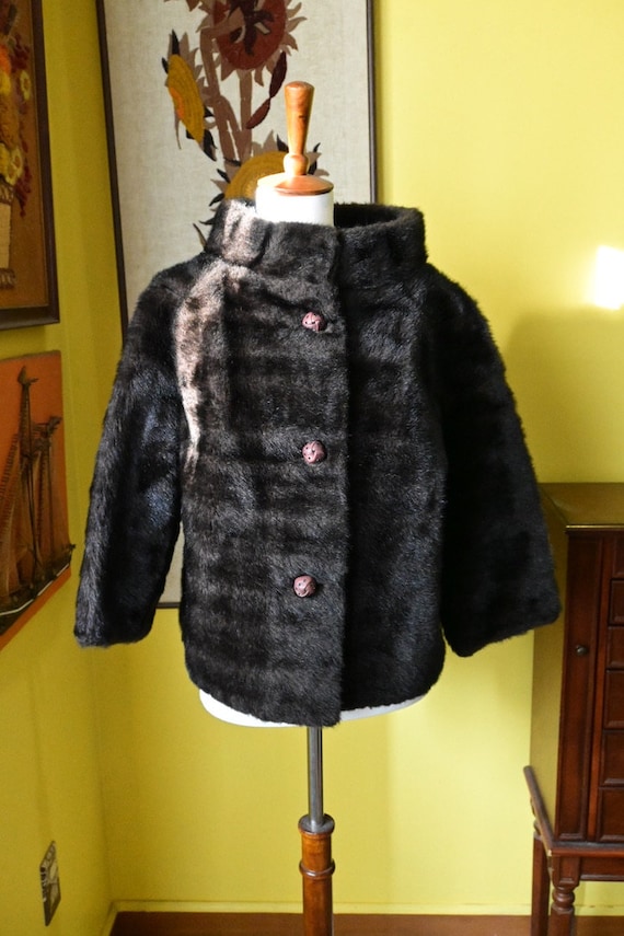 Vintage Faux Fur Cropped Coat Jacket