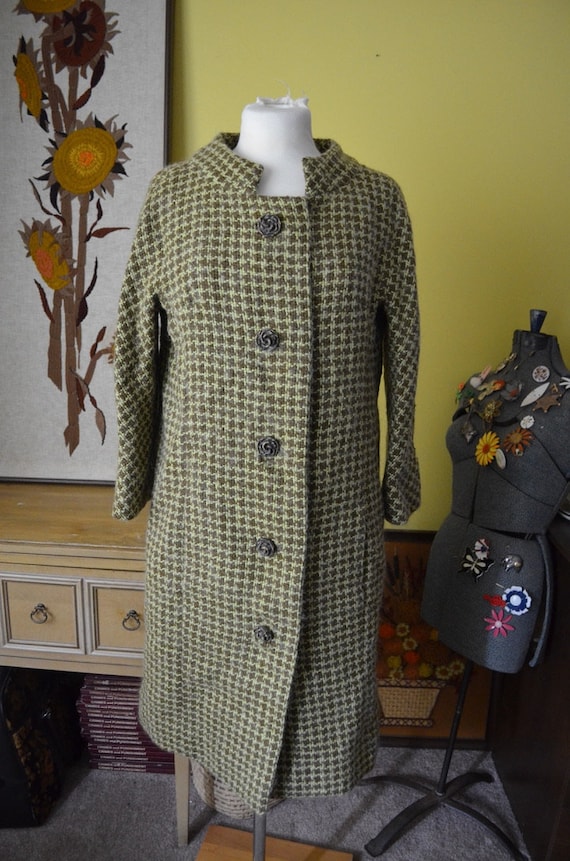 Vintage 60s Houndstooth Carlye Jacket Wool