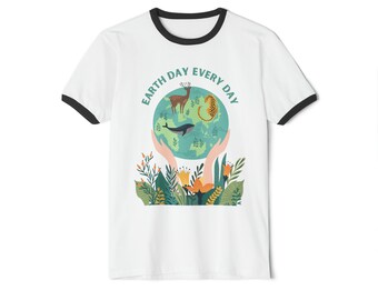 Earth Day Everyday Unisex Cotton Ringer T-Shirt