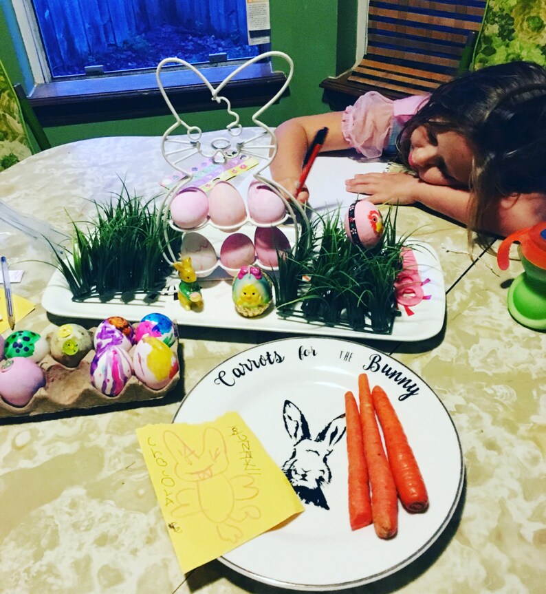 Carrots for the Easter Bunny Plate Handmade Vintage Rabbit Etsy