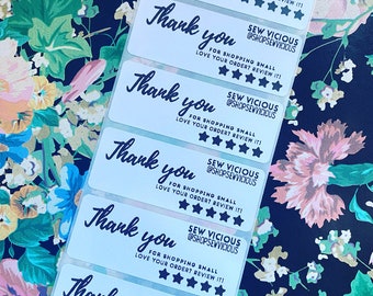 Thank You Review Custom Stickers Labels Mailing Small Buisness