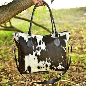 Sac fourre-tout personnalisé en cuir de vachette, grand sac à main western avec nom personnalisé, cadeau élégant à transporter au quotidien