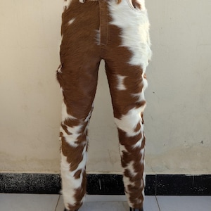 Cowhide Pants for Men Luxurious Real Hair On Cowskin Western Pony Hair Trousers Perfect Gift for Him