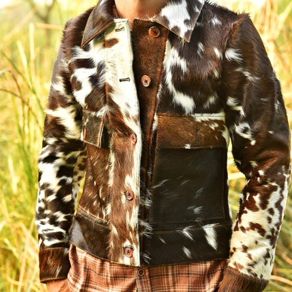 Men's Cowhide Leather Jacket – Real Hair-on Pony Skin Western