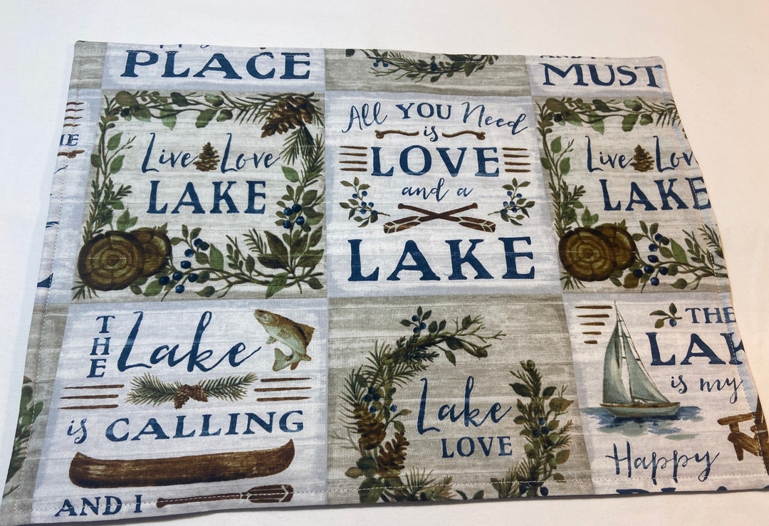 Lake Theme, Placemat Set, Lake Living, Set of FOUR Etsy
