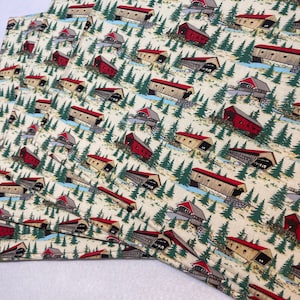 Placemats, Covered Bridges,Handmade Placemats, Set of Four, Reversible