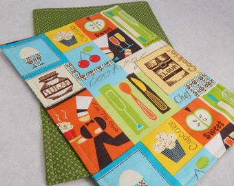 Snack Mats, Mini Placemats, Set of Two, Cooking Theme