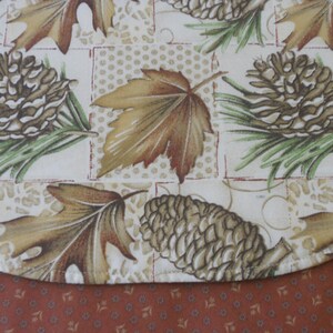 Fall Table Runner, Pine Cones Leaves, Autumn Decor, Woodland Decor, Reversible Runner image 3