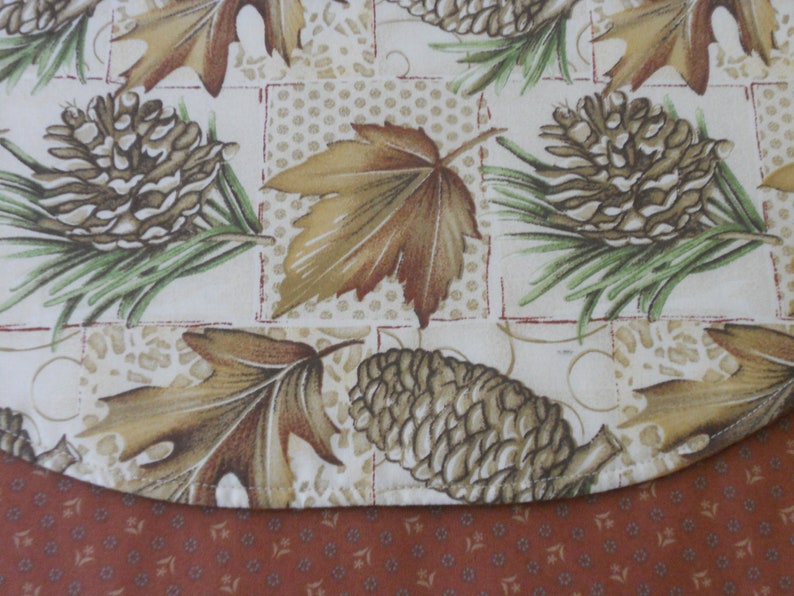 Fall Table Runner, Pine Cones Leaves, Autumn Decor, Woodland Decor, Reversible Runner image 3