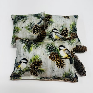 Balsam Fir Pillow, Chickadees, Pine Cone, Balsam Sachet, Gift Set