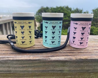 Soporte para dientes de tiburón con guía de identificación y cordón, varios colores