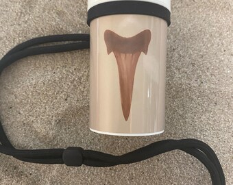 Shark Tooth Holder: Sand Tiger Design, Lanyard & Carabiner Clip