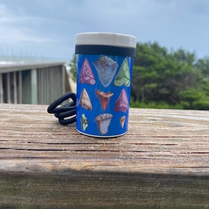 Shark Tooth Holder: Lanyard & Carabiner Clip - Beachcombing Find