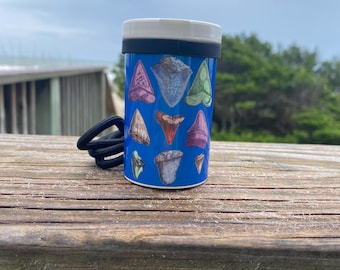 Shark Tooth Holder: Lanyard & Carabiner Clip - Beachcombing Find