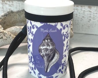 Shark Tooth Holder: Sea Glass Container, Shell Collecting Bottle, Beach Combing Tool (Lanyard)