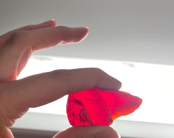 Red genuine sea glass, HUGE