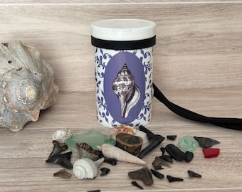 Shark Tooth Bottle: Sea Glass Container, Shell Collecting Bottle with Lanyard, Beach Lover Gift