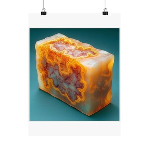 Amber Block Cross-Section Art Print - Histotech Lab Wall Decor