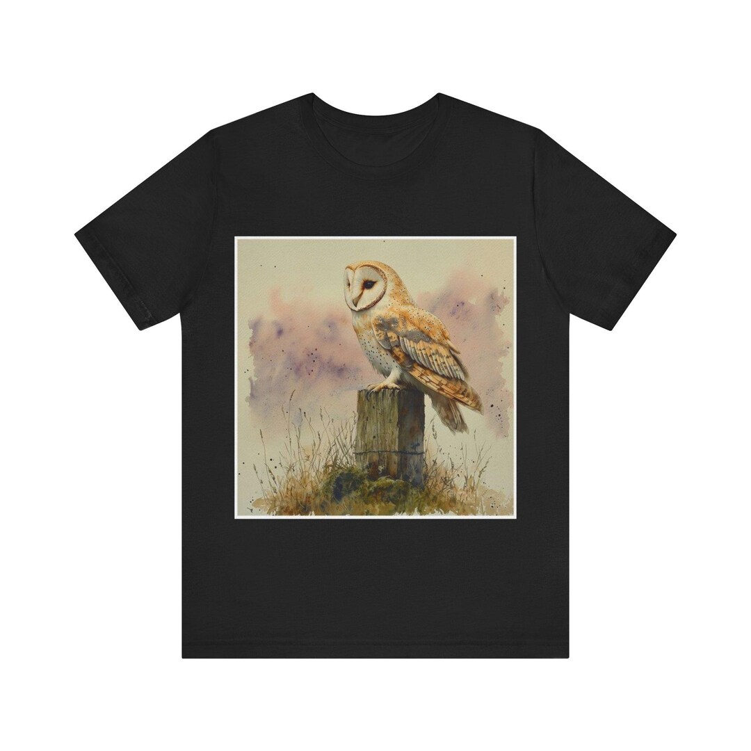 Barn Owl Twilight Watercolor T-shirt - Wilderkind Nature Art - Etsy