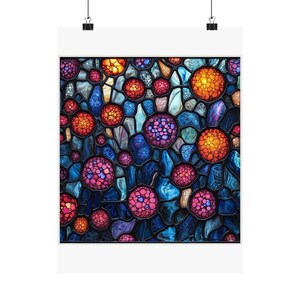 Cellular Stained Glass Art Print - Histotech Lab Wall Decor