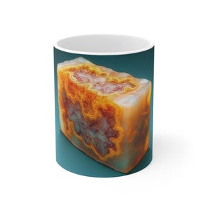 Amber Block Cross-Section Mug - Histotech Lab Art Gift