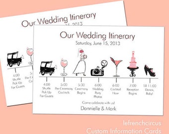 Wedding Timeline - Itinerary - Information Card