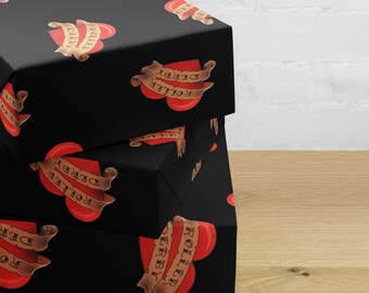 Vintage Tattoo Art Roller Derby  Gift Wrapping sheets