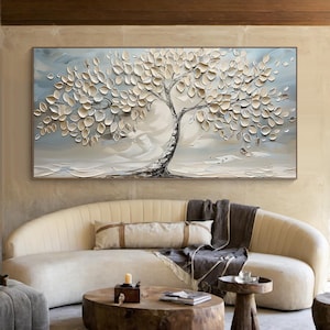 Original Tree Oil Painting on Canvas, Textured Banyan Wall Art, Nature Inspired Hand Painted Home Decor, Large 3D Holiday Gift Artwork