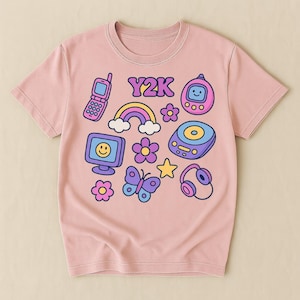 Y2K Aesthetic Clipart Bundle 90s & 2000s Nostalgia 10 PNGs Commercial Use Cute Digital PNGs Kawaii 2000s Graphics Pink Girl Bundle Set